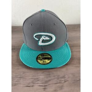 Arizona Diamondbacks New Era Gray Teal‎ Men's Fitted Baseball Cap Size 7 1/2 NWT